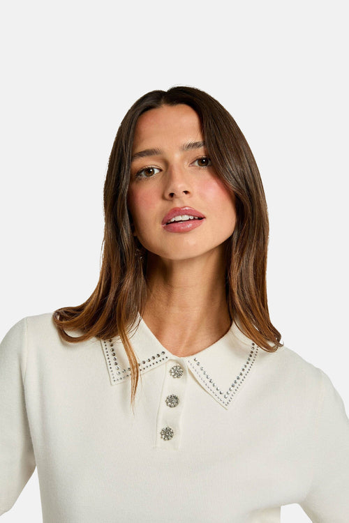 Pull met ronde hals - wit