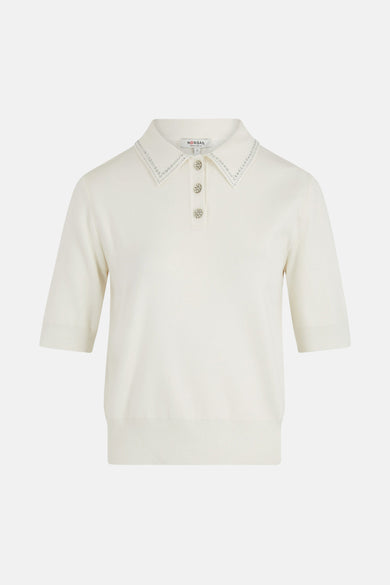 Pull met ronde hals - wit