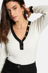 Pull col V blanc - Morgan de Toi