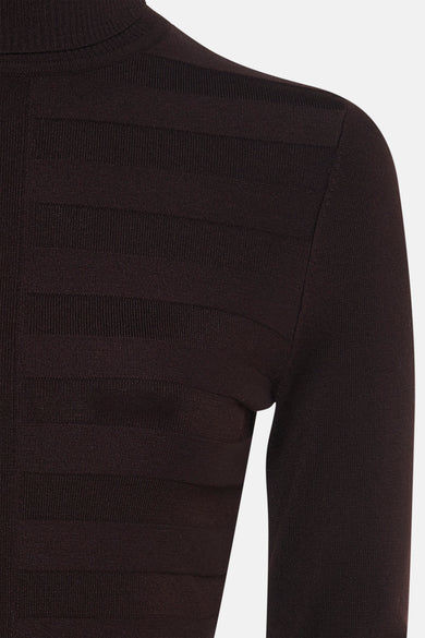 Pull met rolkraag - bruin