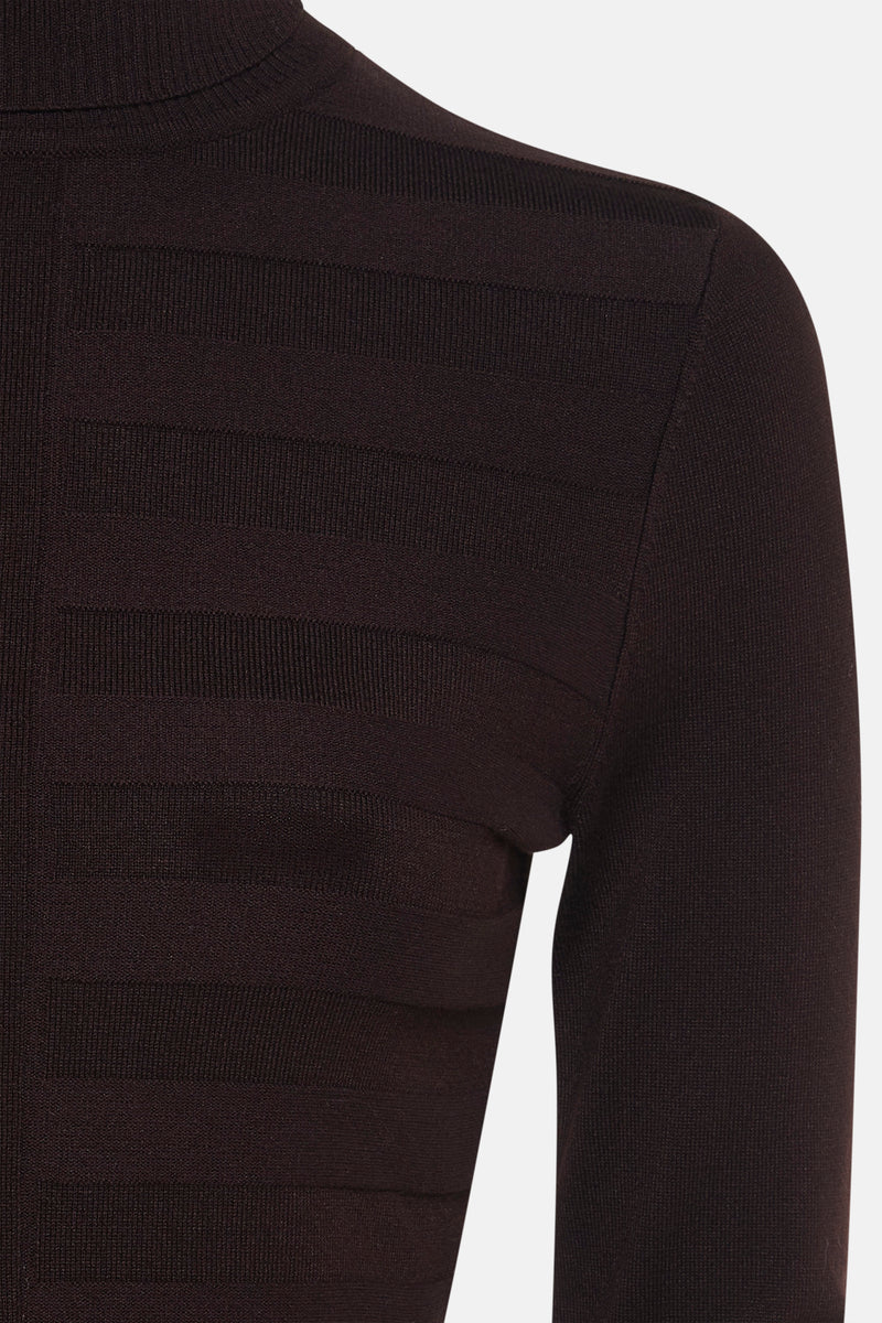 Pull met rolkraag - bruin