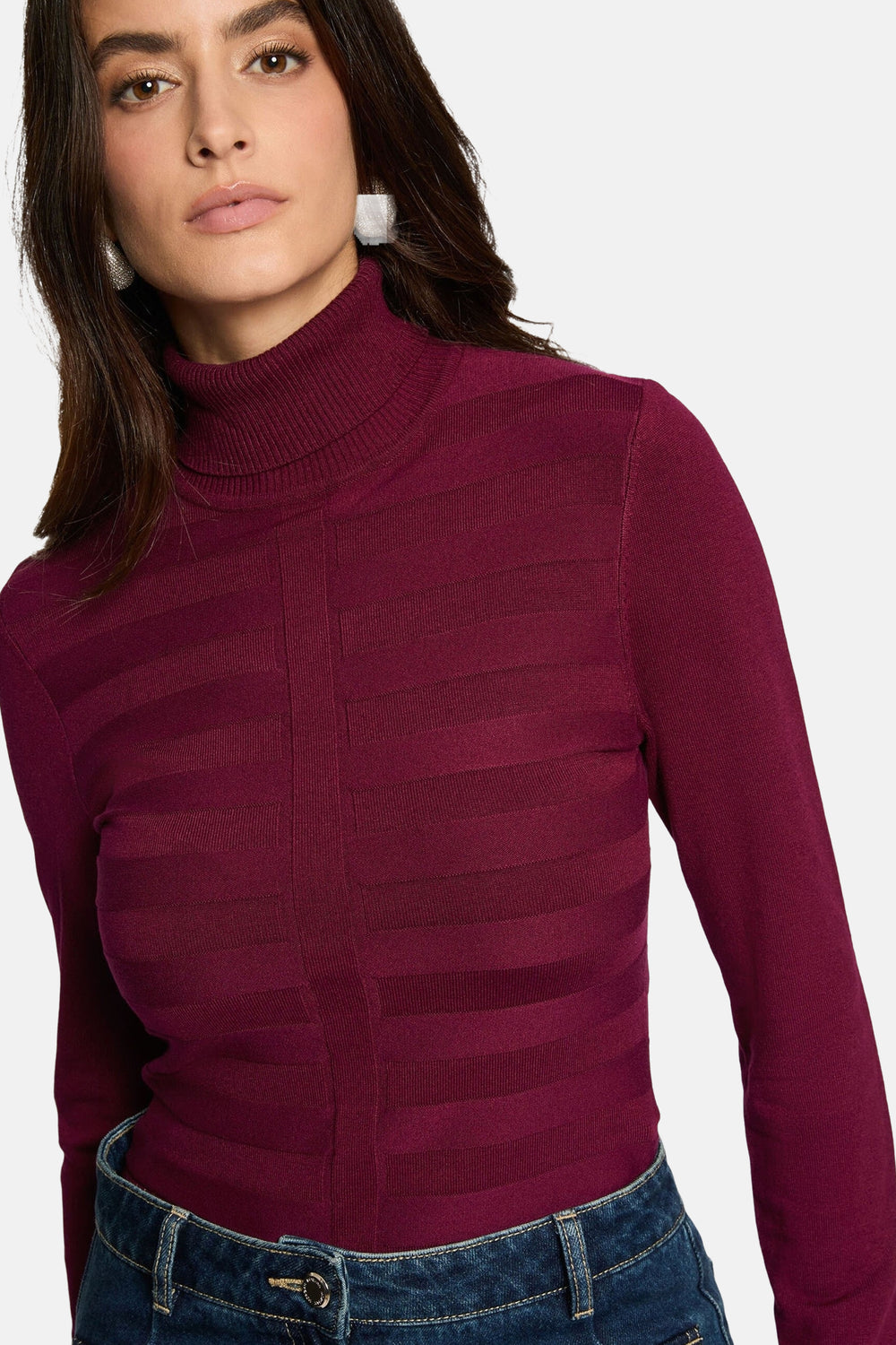 Pull à col roulé - Bordeaux