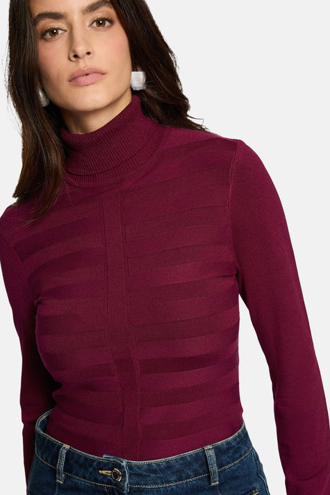 Pull à col roulé - Bordeaux