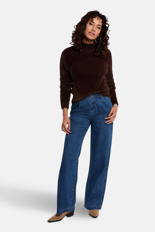 Pull met ronde hals - bruin