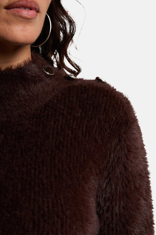 Pull met ronde hals - bruin