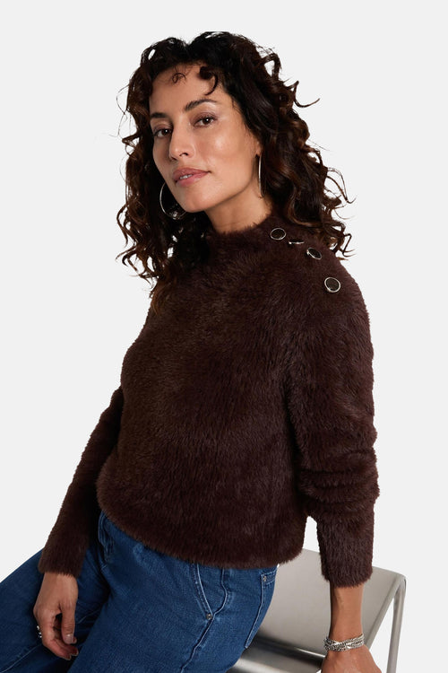 Pull met ronde hals - bruin