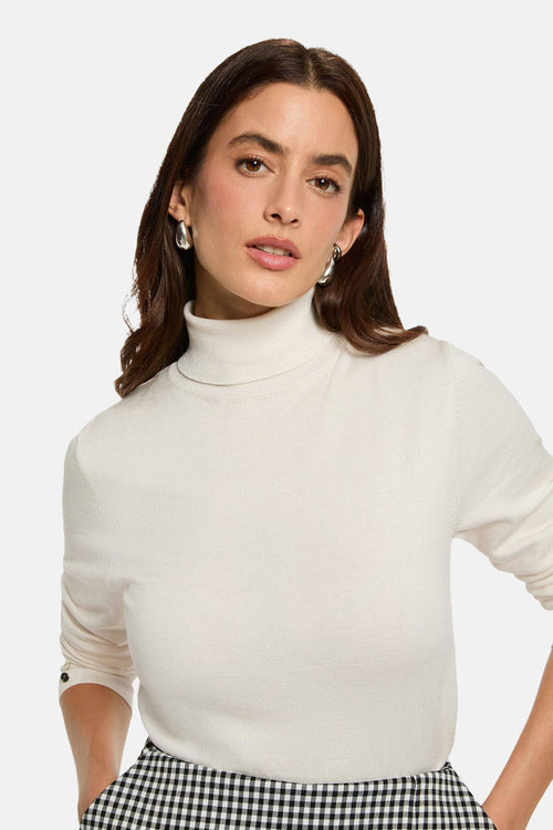 Pull met rolkraag - ecru