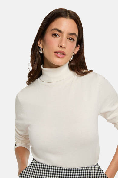 Pull à col roulé - écru
