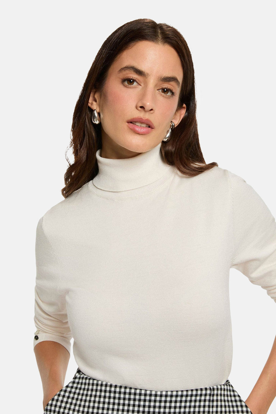 Pull à col roulé - écru