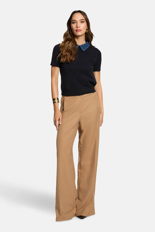 Pull met ronde hals - blauw