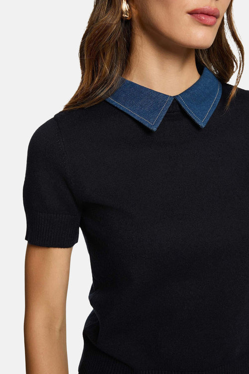 Pull col rond bleu - Morgan de Toi