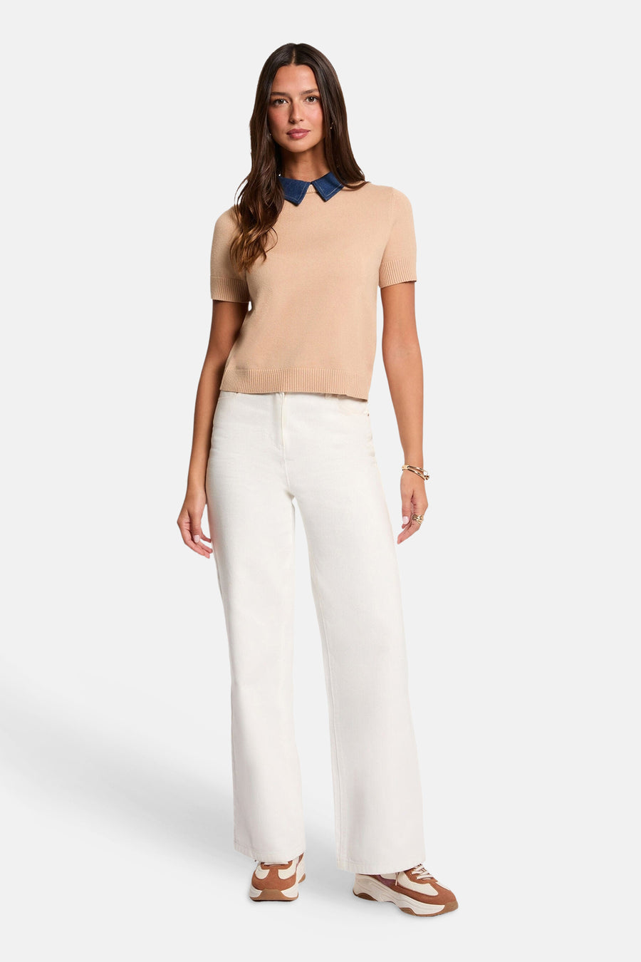 Trui met ronde hals beige - Morgan de Toi