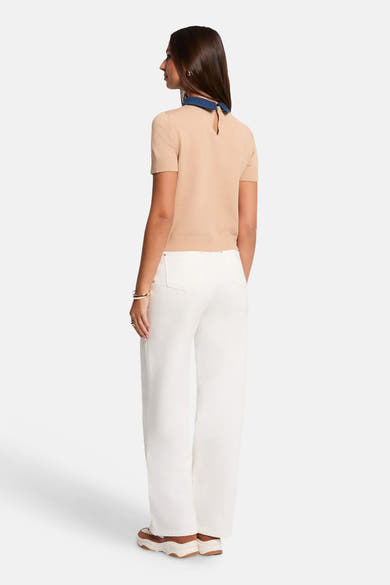 Trui met ronde hals beige - Morgan de Toi