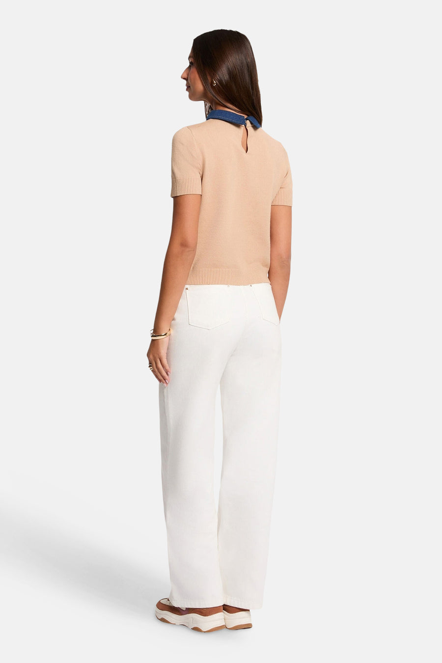 Trui met ronde hals beige - Morgan de Toi