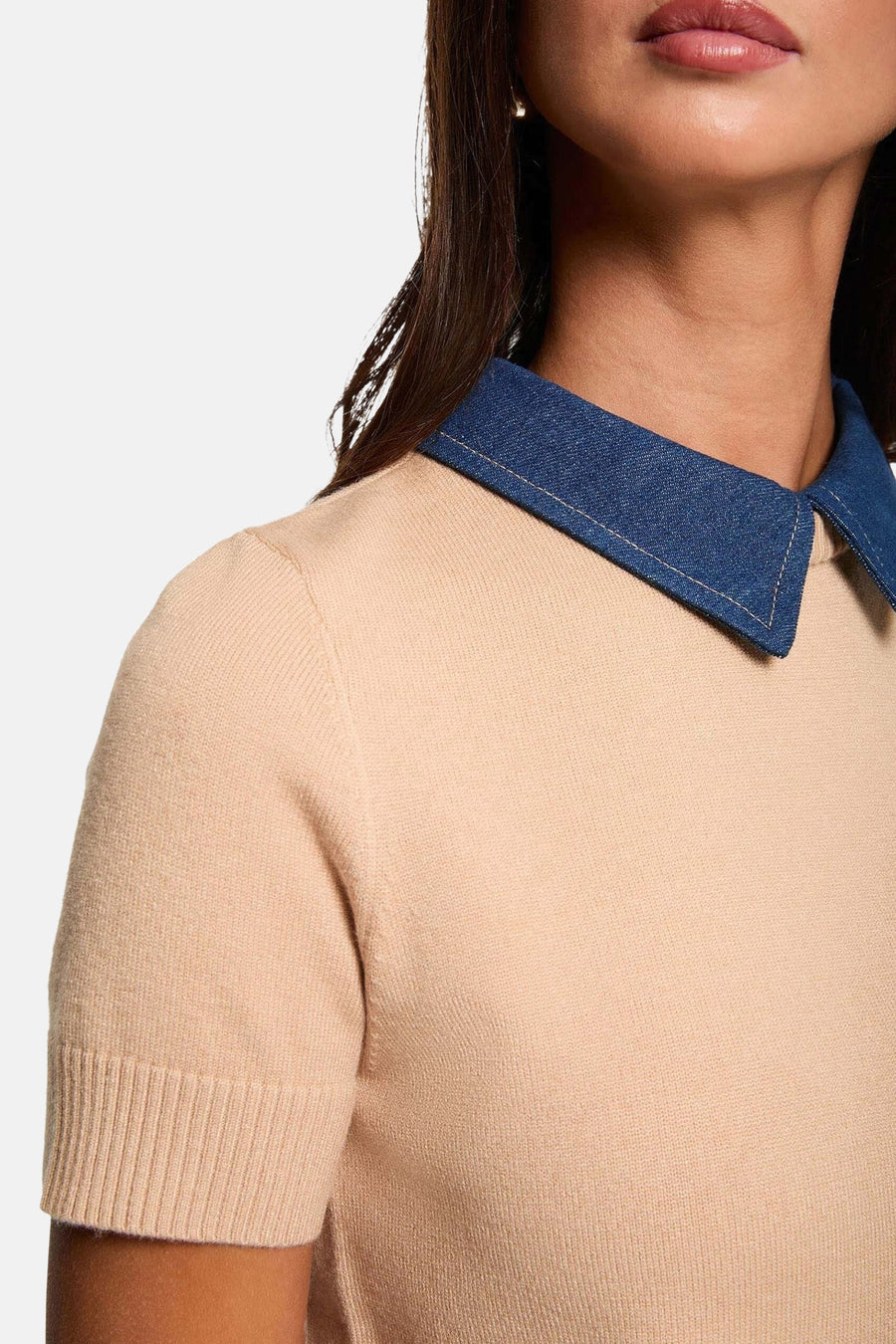 Trui met ronde hals beige - Morgan de Toi