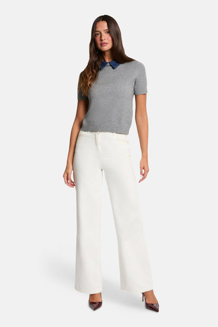 Pull col O - gris