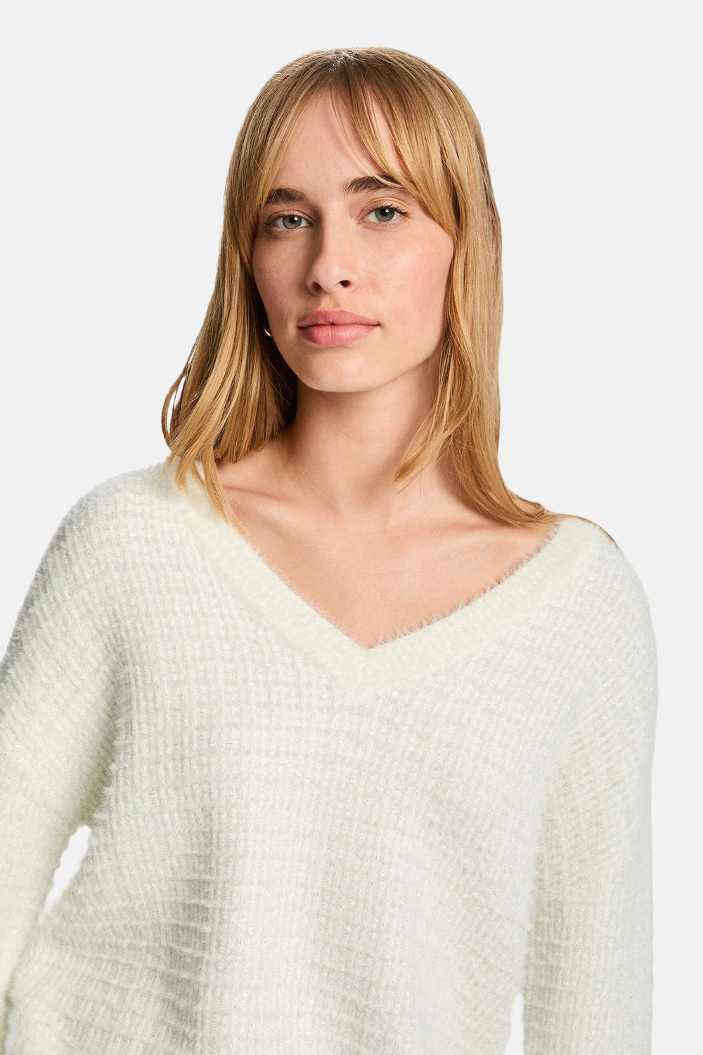 Pull met V-hals - Wit