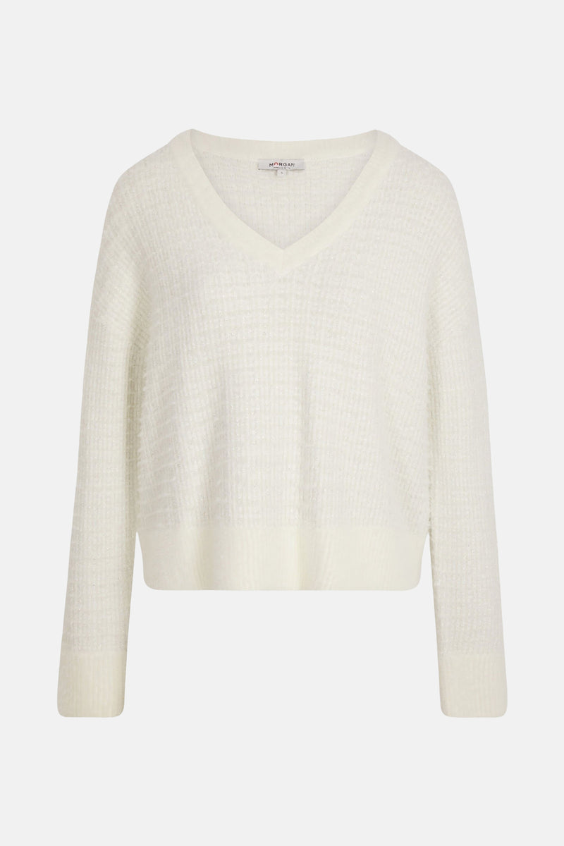 Pull met V-hals - Wit