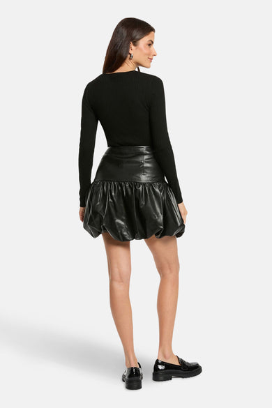 Pull met ronde hals - zwart