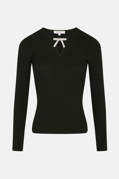 Pull met ronde hals - zwart