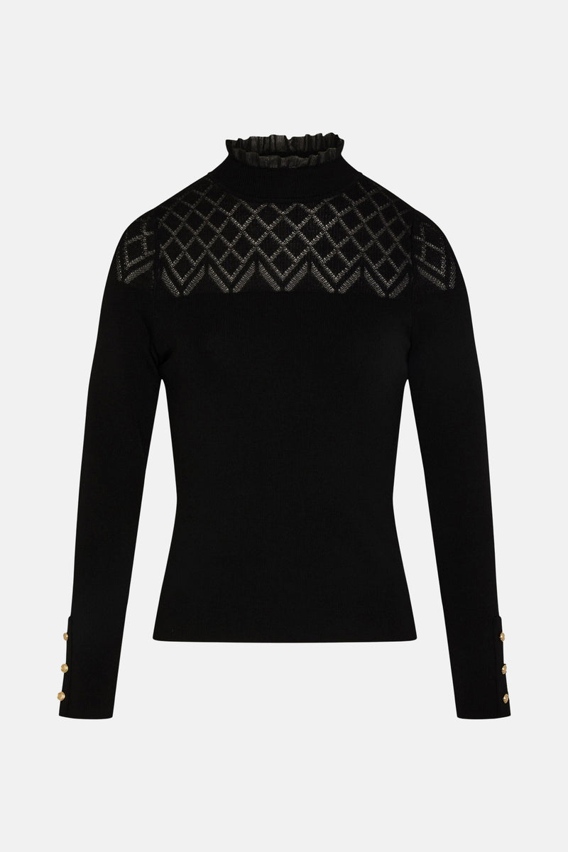 Trui met rolkraag zwart - Morgan de Toi