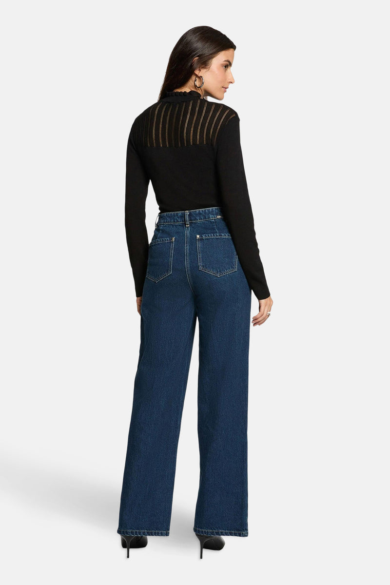 Pull met ronde hals - zwart