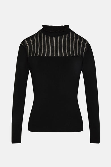 Pull met ronde hals - zwart