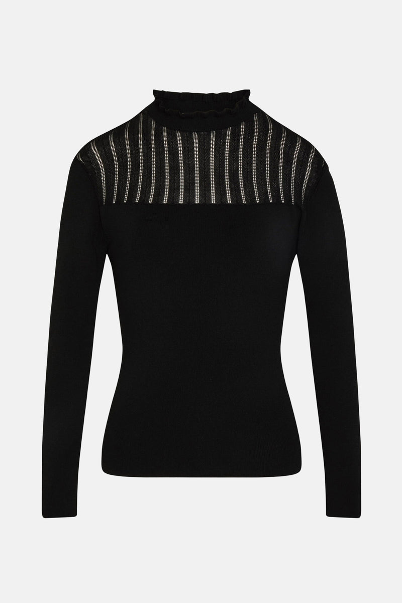 Pull met ronde hals - zwart