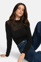 Pull met ronde hals - zwart