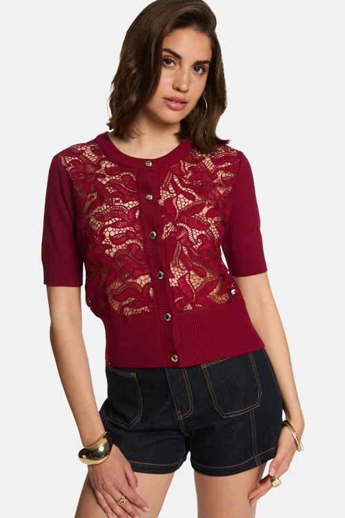 Pull met ronde hals - rood