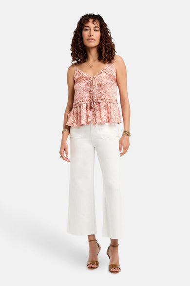 Jeans flared off white denim - Morgan de Toi
