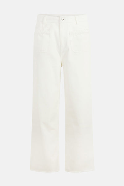 Gebroken witte uitlopende jeans van Morgan de Toi met decoratieve opgestikte zakken.