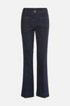 Donkerblauwe uitlopende jeans van CAROLL, met gouden knoop en opgestikte zak.