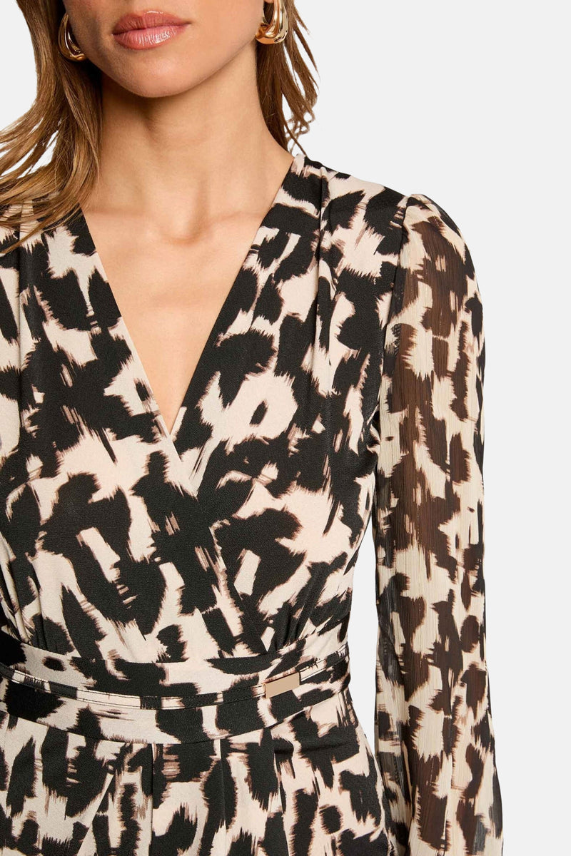 Kleedje met lange mouwen - multicolor