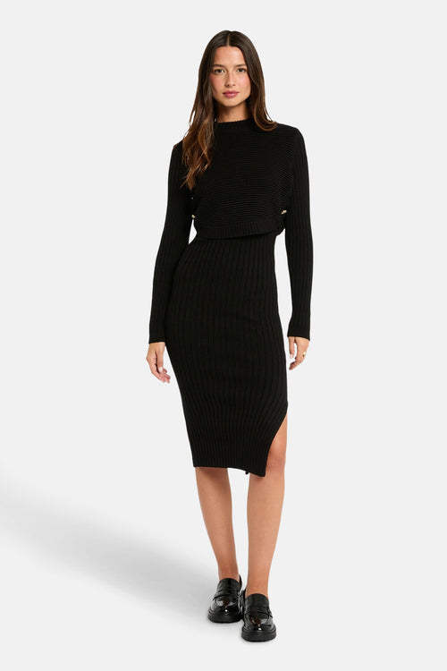 Robe à manches longues - noir