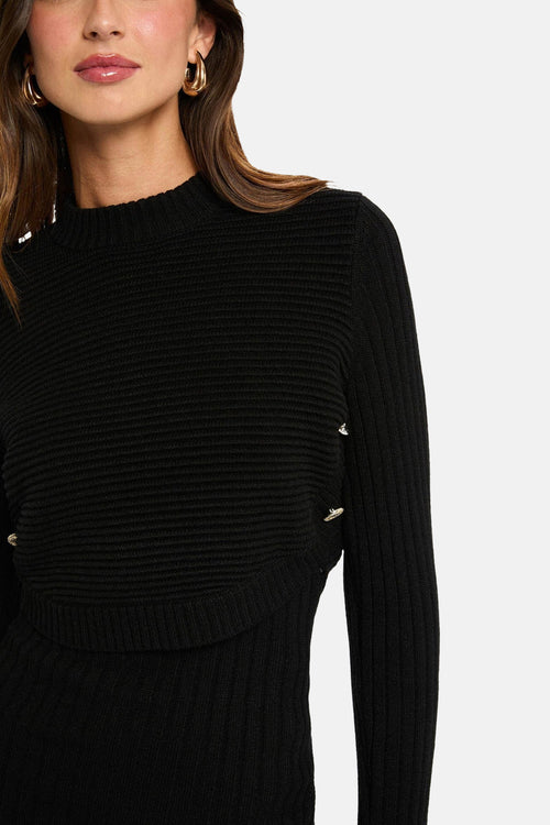 Kleedje met lange mouwen - zwart