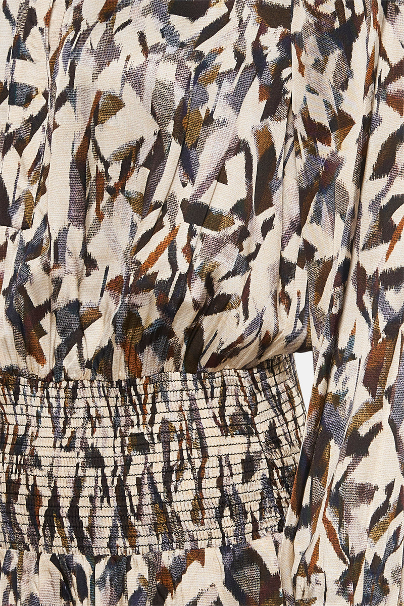 Kleedje met lange mouwen - multicolor