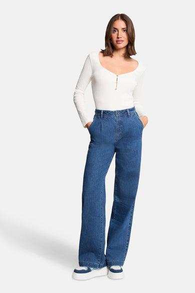 Top uni manches longues blanc - Morgan de Toi