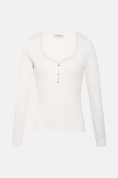 T-shirt met lange mouwen - wit