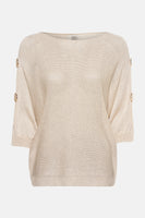 Trui met ronde hals Beige - Terra di Siena
