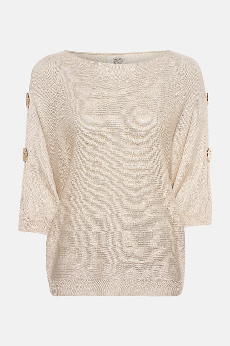 Pull col rond Beige - Terra di Siena