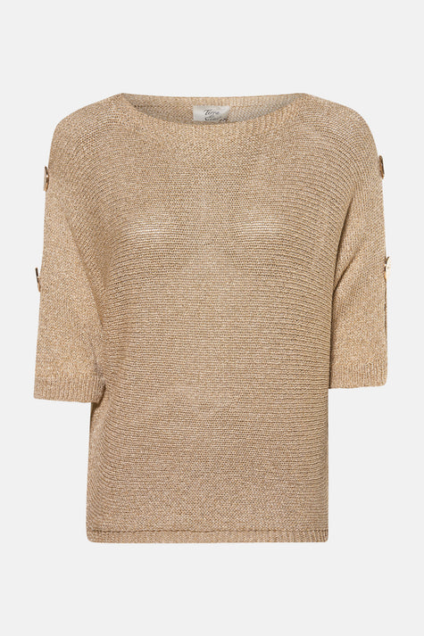 Trui met ronde hals Goud - Terra di Siena
