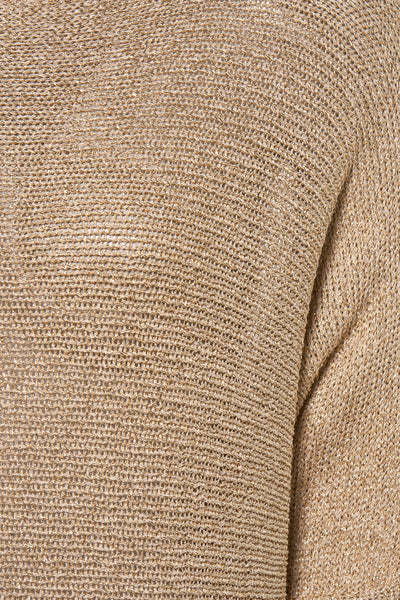 Pull doré à col rond de Terra di Siena, en maille lâche texturée.