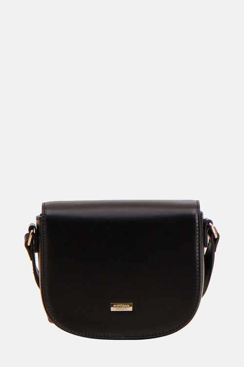 Sac bandoulière noir de Morgan de Toi, avec bandoulière réglable et logo métallique discret.