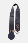Zwarte riem van Morgan de Toi met geperforeerde details en gouden gespen.