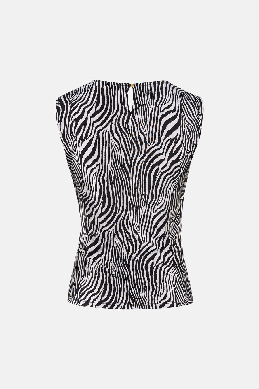 Top sans manches multicolore de Morgan de Toi, motif zèbre, dos boutonné.
