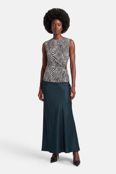 Top sans manches multicolore de Morgan de Toi, à motif zébré avec détail de boucle dorée.