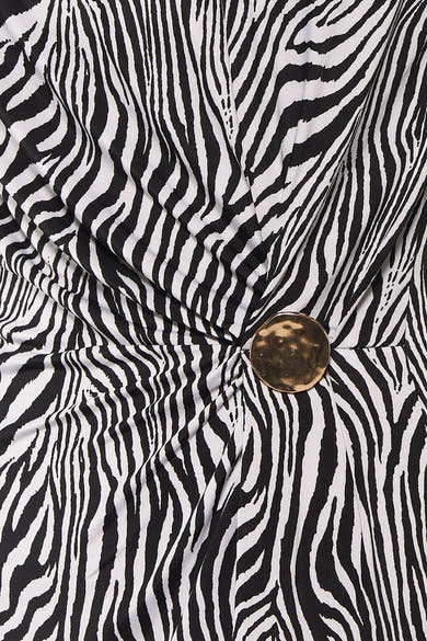 Top sans manches multicolore de Morgan de Toi à motif zébré avec un ornement rond doré.
