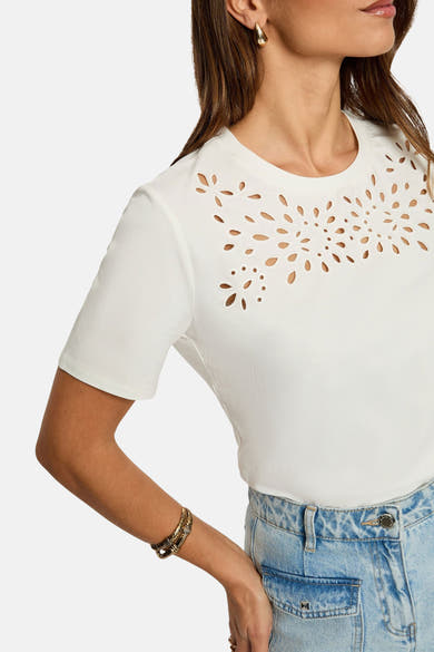 Top uni manches courtes blanc - Morgan de Toi