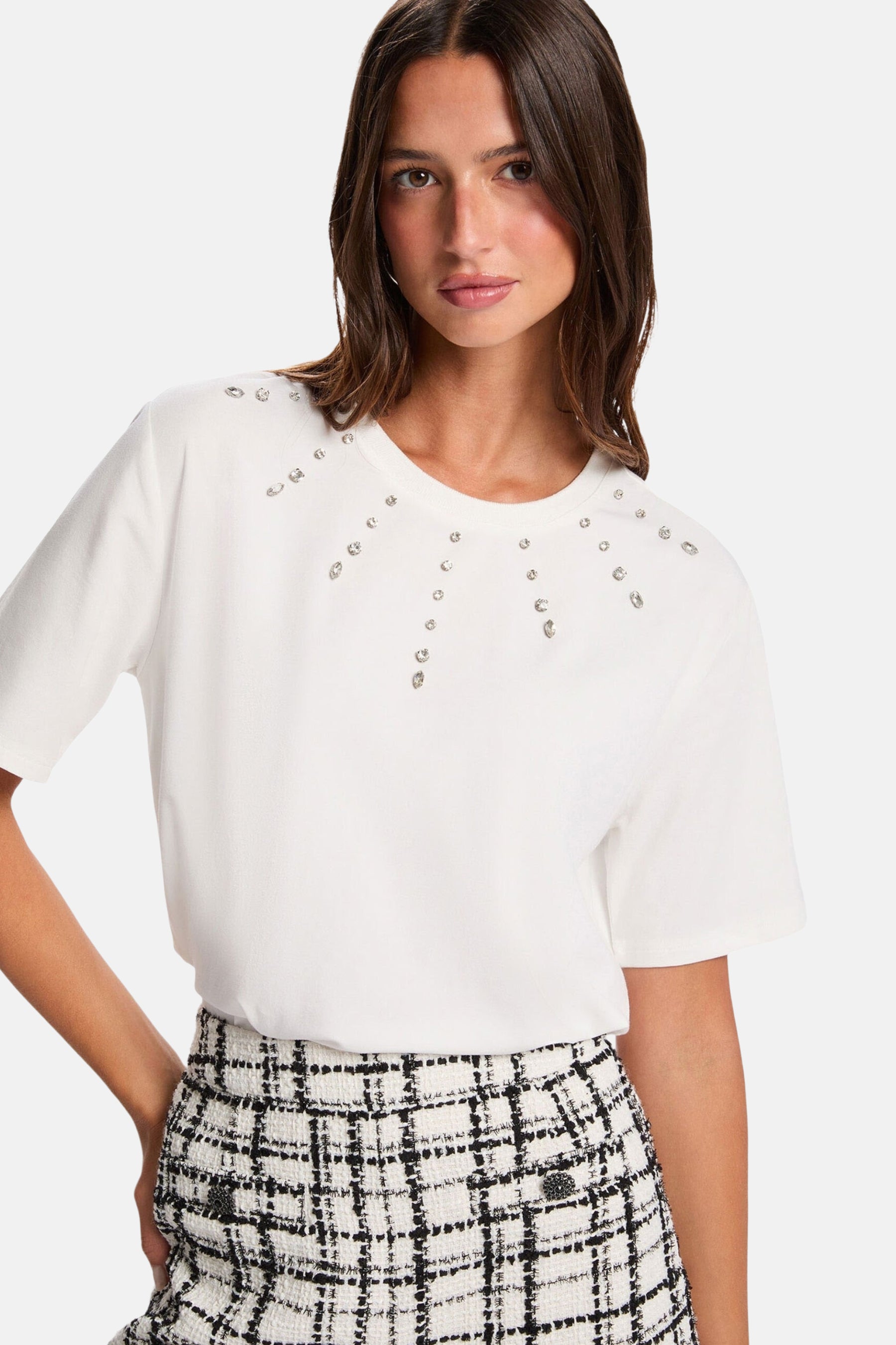 Morgan T-shirt met kant rood kopen? | Morgen in huis | wehkamp